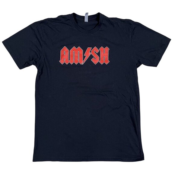 Amish the Amish Outlaws AC/DC Style Black T-Shirt Size Large - Picture 1 of 4